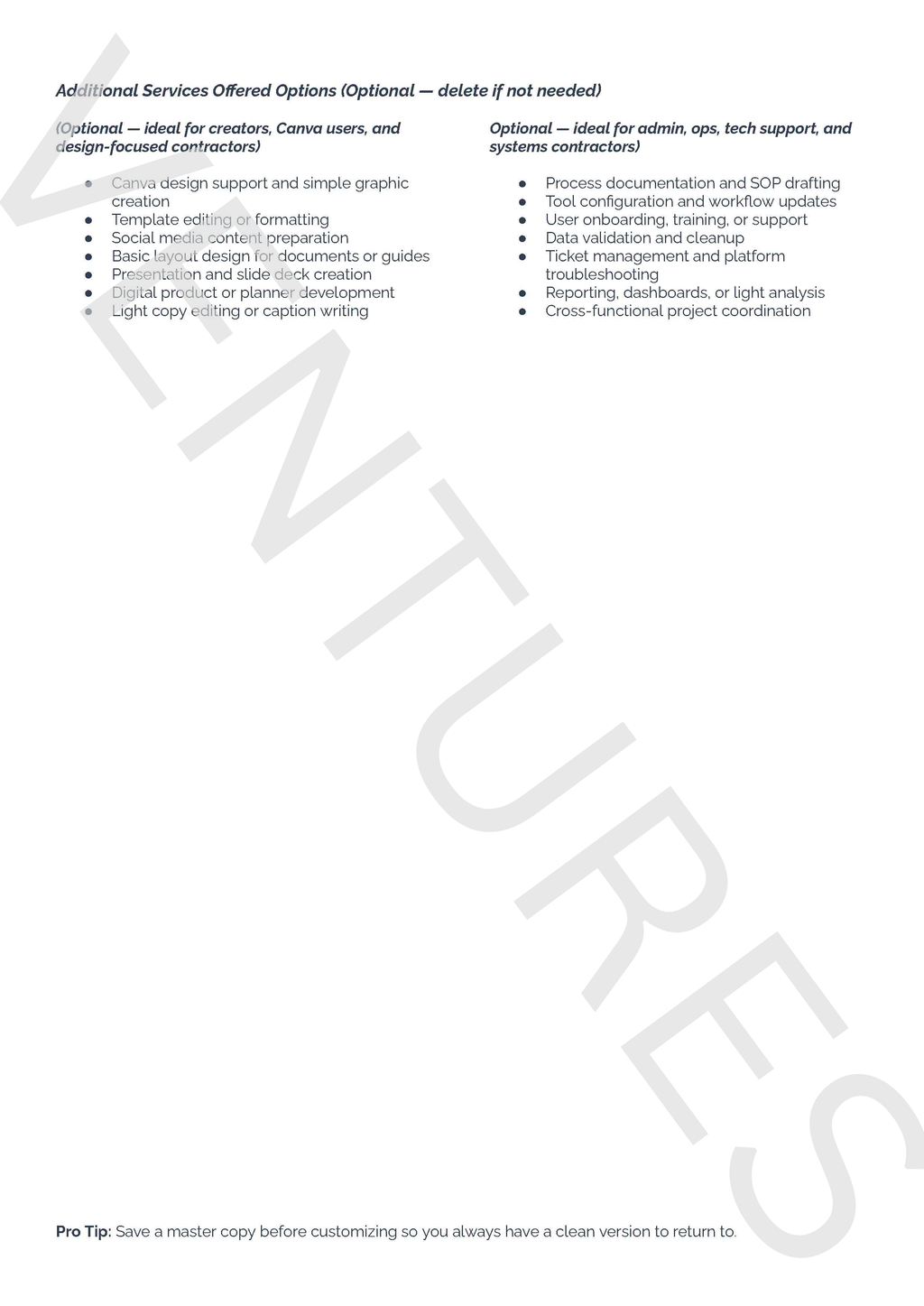 Contractor Resume Template